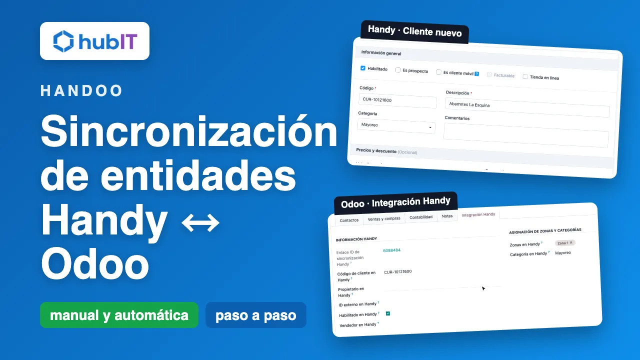Sincronización de clientes y productos entre Odoo y Handy